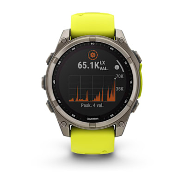 Garmin fēnix 8 &ndash; 47 mm, Solar, Sapphire i&scaron;manusis sportinis laikrodis (Titano spalvos)