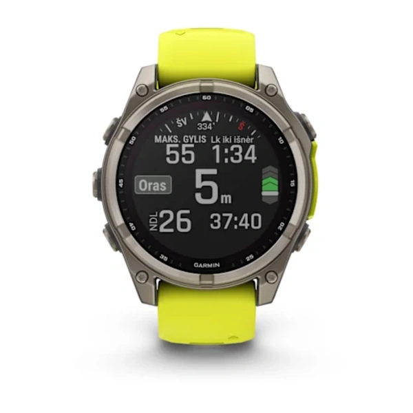 Garmin fēnix 8 &ndash; 47 mm, Solar, Sapphire i&scaron;manusis sportinis laikrodis (Titano spalvos)