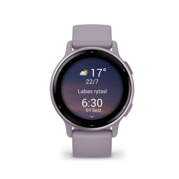 Garmin v&iacute;voactive&reg; 5 i&scaron;manusis sportinis laikrodis (orchidėjų spalvos)