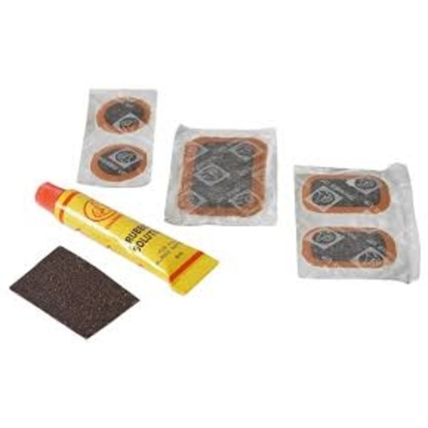 Inner tube repair kit with 5 patches and 8 ml of adhesive