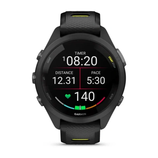 Garmin Forerunner 265S i&scaron;manusis sportinis laikrodis (Juodos / Amp yellow spalvos)