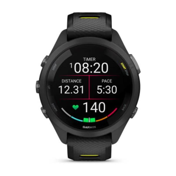 Garmin Forerunner 265S i&scaron;manusis sportinis laikrodis (Juodos / Amp yellow spalvos)