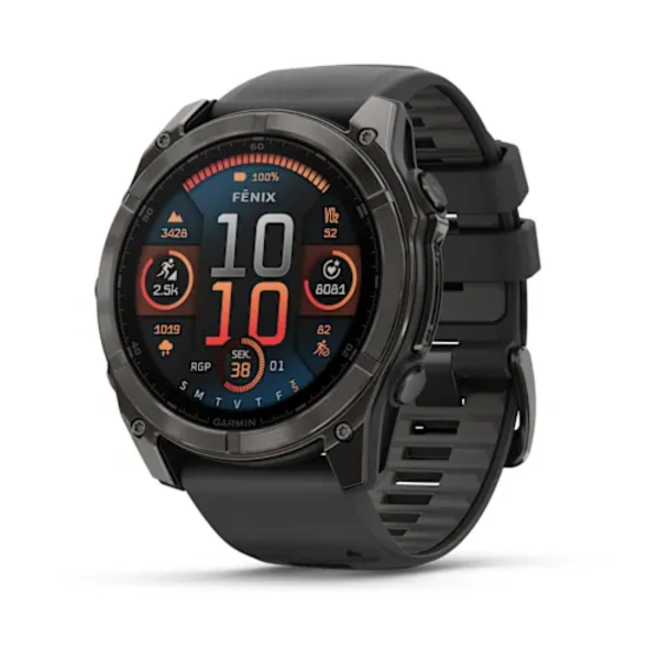 Garmin fenix 8 51mm Sapphire, AMOLED DLC i&scaron;manusis sportinis laikrodis (Carbon Grey spalvos)