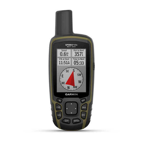 Garmin GPSMAP 65s Kelių dažnio juostų ir palydovinės navigacijos tinklų įrenginys su jutikliais