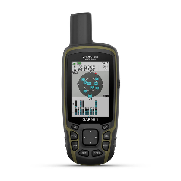 Garmin GPSMAP 65s Kelių dažnio juostų ir palydovinės navigacijos tinklų įrenginys su jutikliais