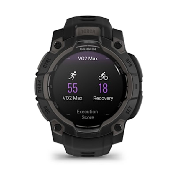 Garmin Instinct&reg; 3 &ndash; 45 mm, AMOLED i&scaron;manusis sportinis laikrodis (Juodos spalvos)