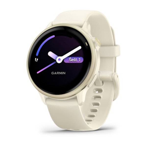 Garmin v&iacute;voactive&reg; 6 i&scaron;manusis sportinis laikrodis (Bone / Lunar Gold) 