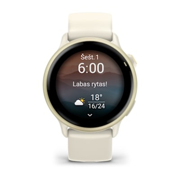 Garmin v&iacute;voactive&reg; 6 i&scaron;manusis sportinis laikrodis (Bone / Lunar Gold) 