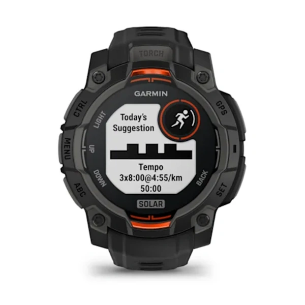 Garmin Instinct&reg; 3 &ndash; 45 mm, Solar i&scaron;manusis sportinis laikrodis (Juodos spalvos)