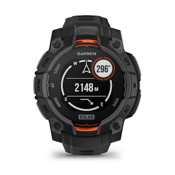 Garmin Instinct&reg; 3 &ndash; 45 mm, Solar i&scaron;manusis sportinis laikrodis (Juodos spalvos)