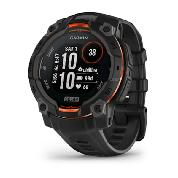 Garmin Instinct&reg; 3 &ndash; 45 mm, Solar i&scaron;manusis sportinis laikrodis (Juodos spalvos)