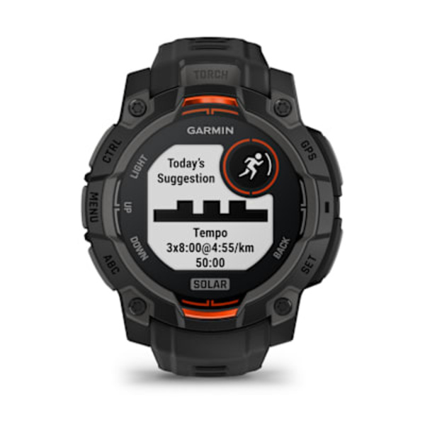 Garmin Instinct&reg; 3 &ndash; 45 mm, Solar i&scaron;manusis sportinis laikrodis (Juodos spalvos)