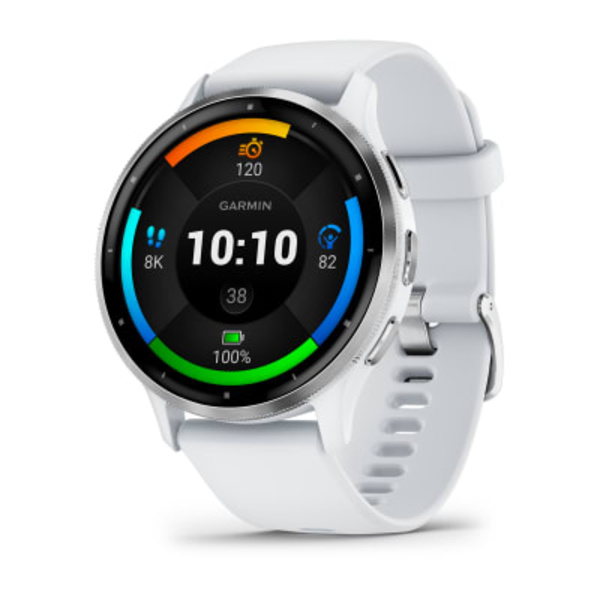 Garmin Venu&reg; 3 i&scaron;manusis sportinis laikrodis (Sidabro / Baltojo akmens spalva)