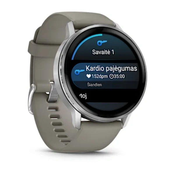 Garmin Venu&reg; 4 &ndash; 45 mm Sportinis i&scaron;manusis laikrodis (Lunar Silver)