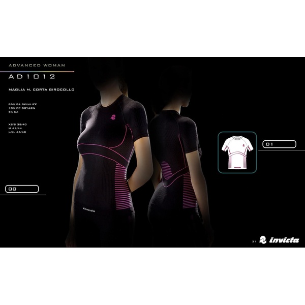 Invicto Maglia M/Corta donna white short sleeved thermal shirt