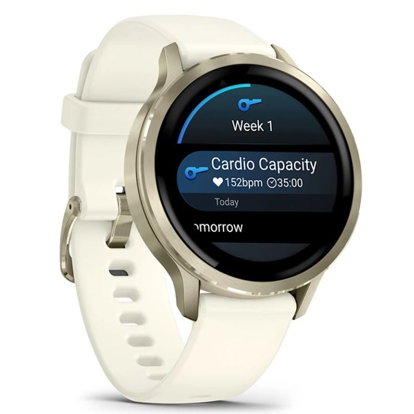 Garmin Venu&reg; 4 &ndash; 41 mm Lunar Gold with Bone Silicone i&scaron;manusis laikrodis