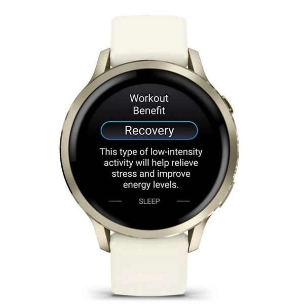 Garmin Venu&reg; 4 &ndash; 41 mm Lunar Gold with Bone Silicone i&scaron;manusis laikrodis