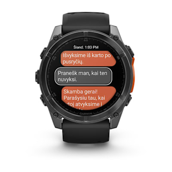 Garmin fenix 8 AMOLED 51mm i&scaron;manusis sportinis laikrodis (Skalūno pilkos spalvos)