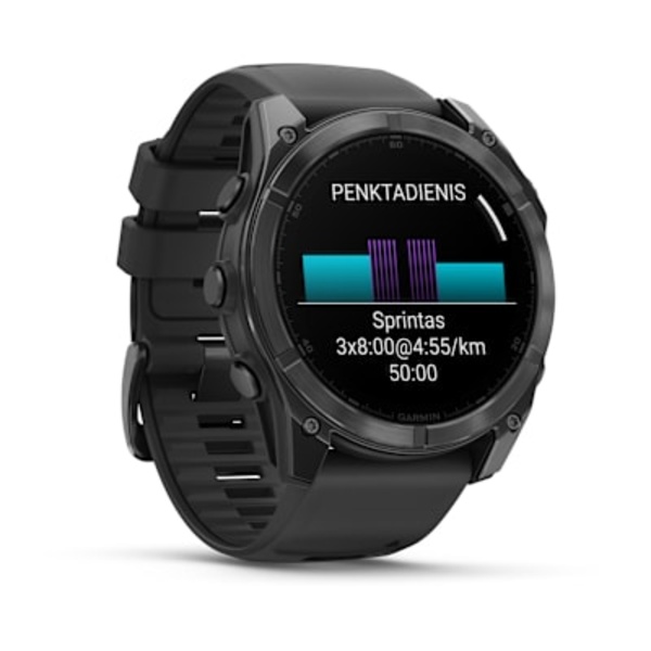 Garmin fenix 8 AMOLED 51mm i&scaron;manusis sportinis laikrodis (Skalūno pilkos spalvos)