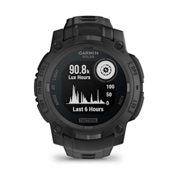 Garmin Instinct&reg; 3 &ndash; 45 mm, Solar, Tactical Edition i&scaron;manusis sportinis laikrodis (Juodos spalvos)