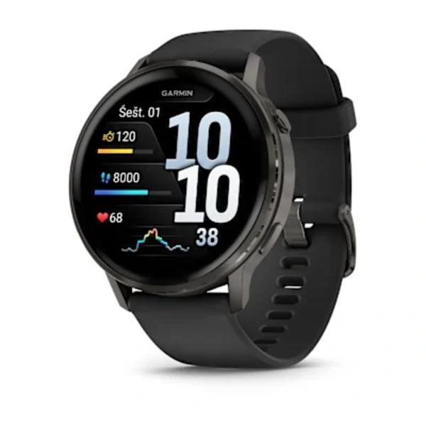 Garmin Venu&reg; 4 &ndash; 45 mm Sportinis i&scaron;manusis laikrodis (Lunar Slate)