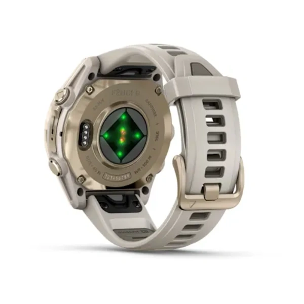 Garmin fēnix 8 43 mm, AMOLED Sapphire i&scaron;manusis sportinis laikrodis (&Scaron;viesaus aukso spalvos)