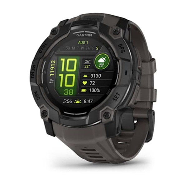 Garmin Instinct&reg; 3 &ndash; 50 mm, AMOLED i&scaron;manusis sportinis laikrodis (Juodos / Anglies spalvos)
