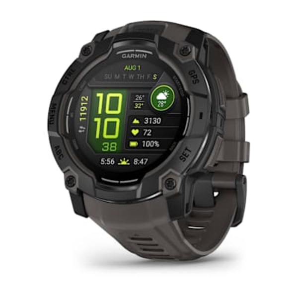 Garmin Instinct&reg; 3 &ndash; 50 mm, AMOLED i&scaron;manusis sportinis laikrodis (Juodos / Anglies spalvos)
