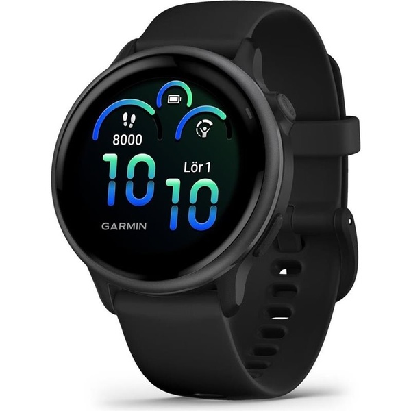 Garmin v&iacute;voactive 6 i&scaron;manusis sportinis laikrodis (Slate su juodu dirželiu) 