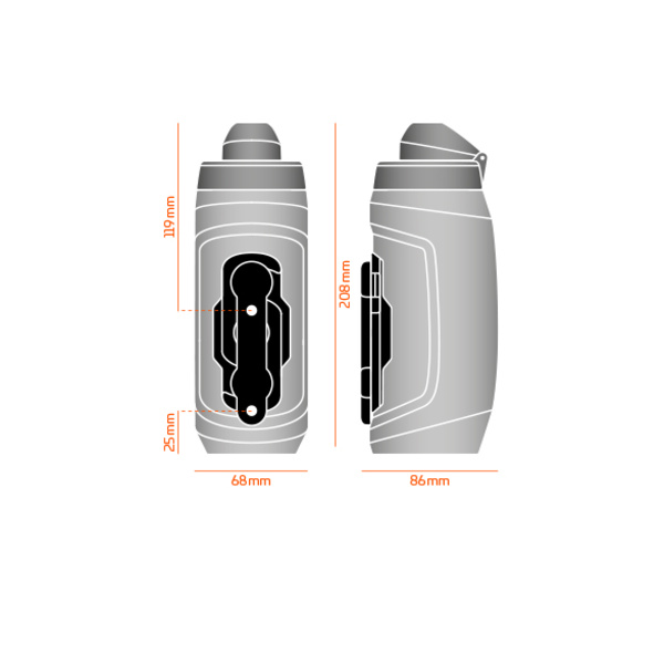 Fidlock Twist bottle 590ml + bike base black transparent 